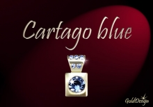 Cartago blue - přívěsek zlacený